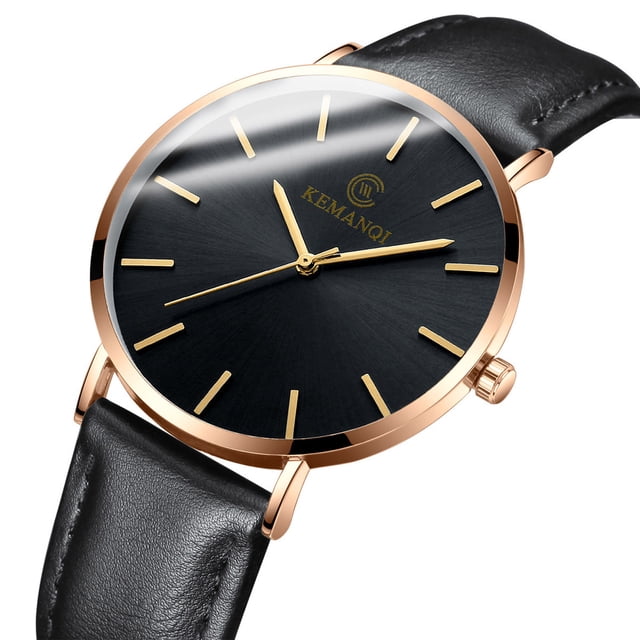Heliisoer Hommes Tendance Ultra Mince Montre Minimaliste en Acier Inoxydable Quartz