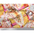 thumbnail image 3 of Soimoi Yellow Rayon Fabric Geometric & Leopard Animal Skin Fabric Prints By Yard 42 Inch Wide, 3 of 3