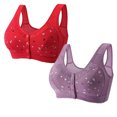 thumbnail image 1 of Timegard 2pc Bras for Women Plus Size Comfy Convenient Front Closure Bras Full Coverage Seniors Bralette, 1 of 2