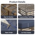 thumbnail image 3 of YODOLLA 7 Pieces Patio Conversation Set with Tea Table, Outdoor Sectional PE Rattan Wicker Furniture Seat, Dark Brown Rattan& Dark Grey Cushion and Pillow, 3 of 8
