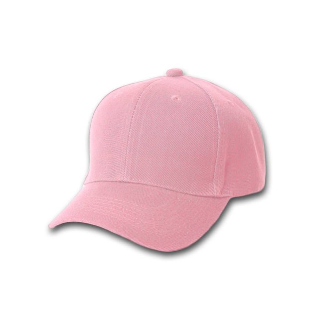Chapeau à Visière Courbé Ajusté Simple, Rose 7 1/2