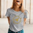 thumbnail image 2 of Cathalem Women's Short Sleeve V-Neck Shirts Short Sleeve Rib Knit Tee Top,Gray S, 2 of 5