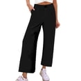 thumbnail image 2 of LSLJS Women Loose Casual Comfortable Solid Color Straight Leg Wide Leg Pants Womens Work Pants, 2 of 9