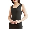 thumbnail image 2 of RXIRUCGD Chandail Décontracté pour Femmes Col Rond Sans Manches Haute Élasticité Garde au Chaud sous-Vêtements Hauts (Noir, Taille : 2TG), 2 of 3
