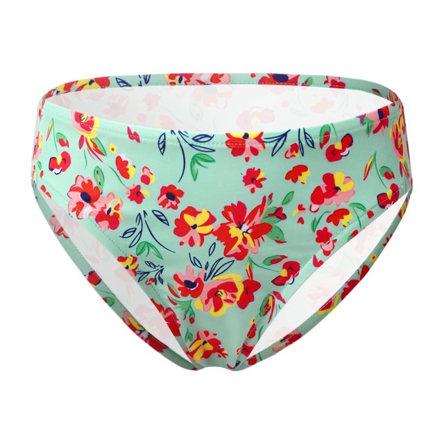 Kids Girls' Slim Swimming Bottom with Lining UPF50+ Sun Protection Rash Guard Swim Brief Orange Flowers 14