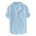 thumbnail image 1 of Kcodviy Chemise Boutonnée à Manches Longues en Coton d'Été pour Homme, Manches Courtes, Grande Blouse, Haut Ajusté à Manches Longues pour Homme, 1 of 8