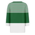 thumbnail image 5 of FAIWAD Hauts pour Femmes Classiques à Rayures Color Block T-Shirts Habillés Décontractés Col en V Manches 3/4 Blouses, 5 of 5