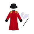 thumbnail image 4 of Lejafay Costume de Maître de Piste de Cirque pour Garçon Costume de Magicien de Performance Queue-de-Pie à Franges avec Ensemble d'Accessoires Rouge 12, 4 of 5