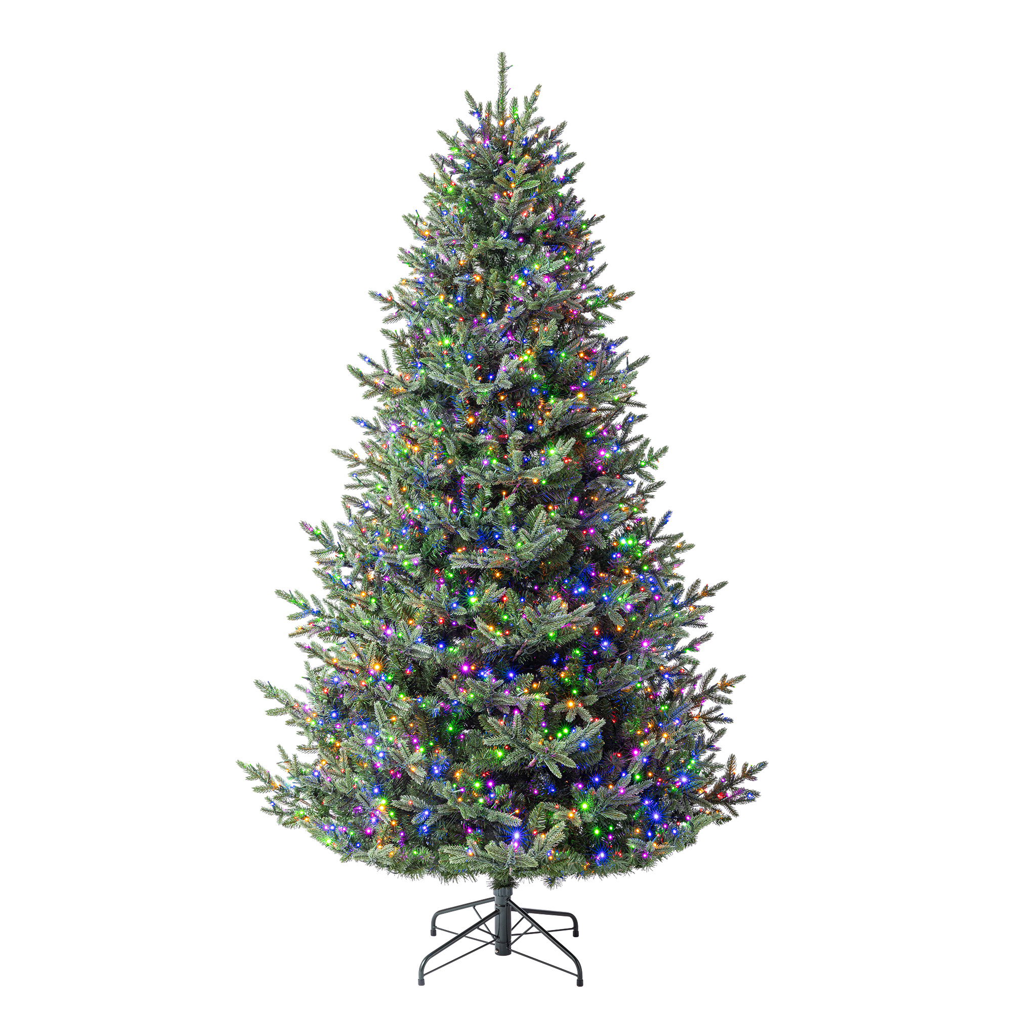 Holiday Time Arbre de Noël artificiel Épinette Complet Régulier Verona Pré-Éclairé de Simple Shape Quick SetMD 7.5 pi (2,29 m) en PE/PVC - Vert