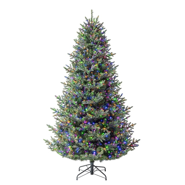 Holiday Time Arbre de Noël artificiel Épinette Complet Régulier Verona Pré-Éclairé de Simple Shape Quick SetMD 7.5 pi (2,29 m) en PE/PVC - Vert