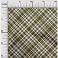 thumbnail image 2 of oneOone Velvet Dark Olive Green Fabric Check Sewing Material Print Fabric By The Yard 58 Inch Wide, 2 of 4