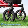 thumbnail image 3 of WalkMate Déambulateur à Roulettes pour Aînés avec Porte-Gobelet, Bouton Amélioré à Pression du Pouce pour le Réglage de la Hauteur, Aide à la Marche Pliable Légère avec Roues de 8 Pouces, Siège et Dossier Rembourré, Rouge, 3 of 9