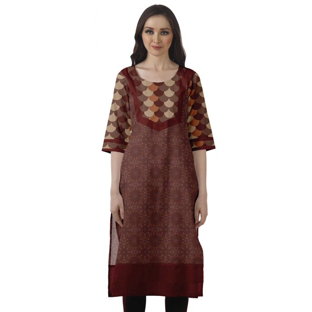 Moomaya Kurti de Designer Bollywood pour Femmes, Kurta Tunique Imprimée Longueur Genou