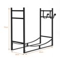 thumbnail image 4 of DORTALA 33'' Firewood Rack W/Removable Kindling Holder, Indoor Outdoor Steel Fireplace Wood Organizer, Easy Set-up Log Storage St, 4 of 9