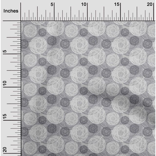 oneOone Tissu Polyester Lycra Imprimé Bloc Cercle 1 Yard 56 Pouces de Large