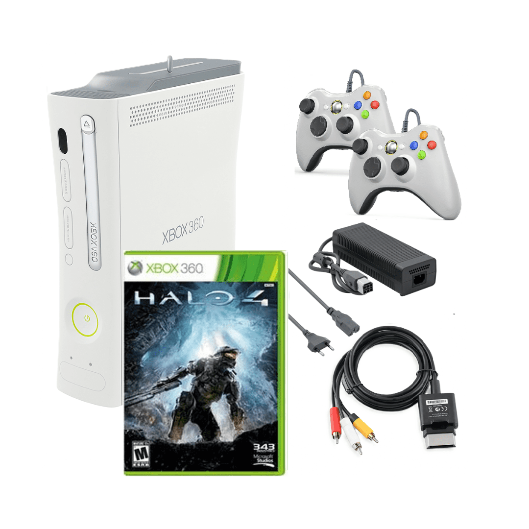 Microsoft Xbox 360 Console Original White with Halo 4 and Two