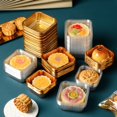 thumbnail image 1 of 100Pcs Various Sizes Food Grade Moon Cake Trays Waterproof Thick Mooncake Packaging Box Container Holder Bakery Supplies Golden XL, 1 of 13