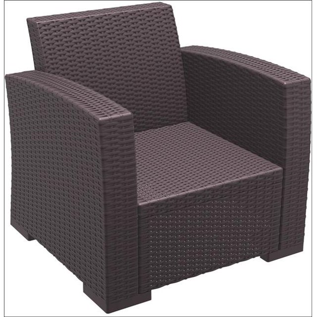 Siesta ISP831-BR Monaco Fauteuil Club de Patio en Résine Brun avec Coussin