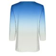 thumbnail image 4 of Yuyuzo Womens 3/4 Sleeve Tops Basic Button Crew Neck Solid Color Loose Fitted Tunics Tee Blouses, 4 of 5