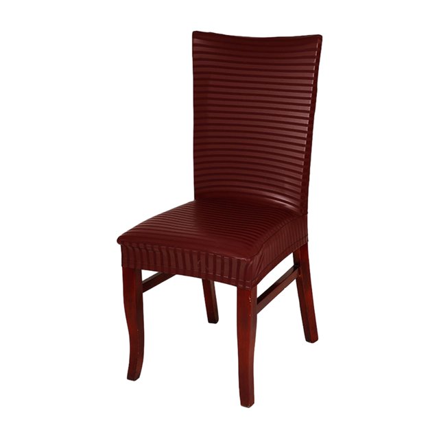 Transemion Easy To Assemble Chair Covers Instantly Transform Dining Area Fashionable Wine red stripes