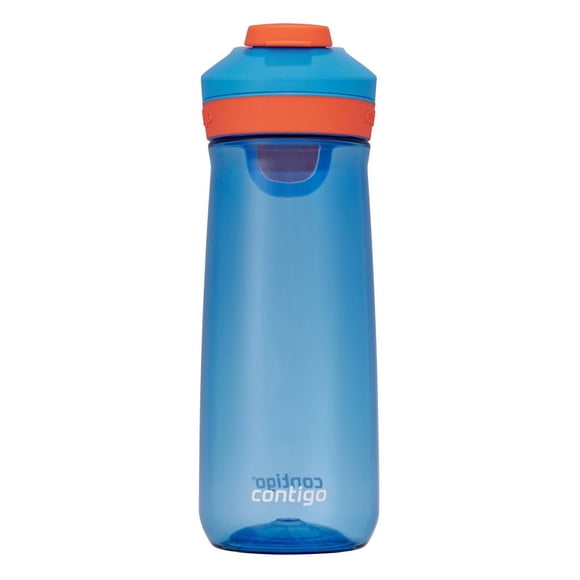 Contigo Kids Casey Water Bottle with Autoseal Lid, Blue Poppy with Coral, BPA-Free