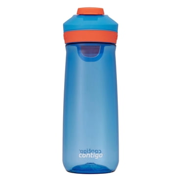 Contigo Kids Casey Water Bottle with Autoseal Lid, Blue Poppy with Coral, BPA-Free
