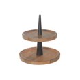 thumbnail image 1 of Mango Wood 2 Tier Round Cake Stand Natural & Black, 1 of 3