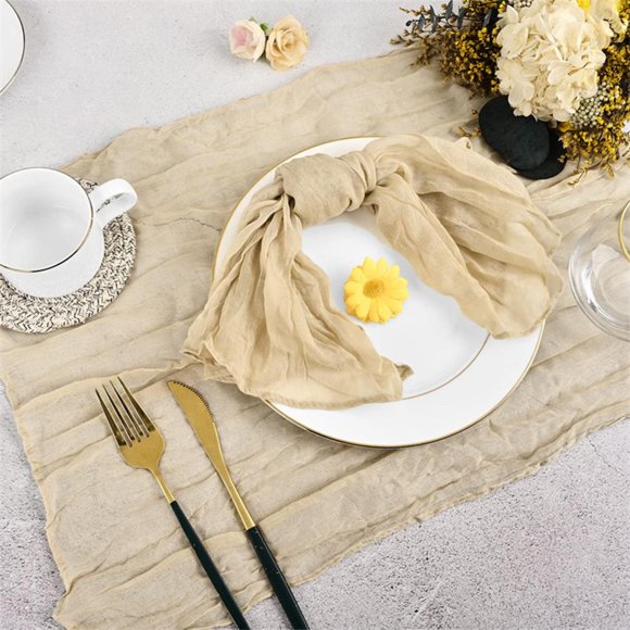 Feltree Lot de 6 Serviettes Bohémiennes en Gaze de Fromage Serviettes à Volants Serviettes Douces Serviettes Décoratives en Tissu pour Mariage Fête Usage Quotidien à la Maison
