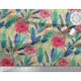 thumbnail image 2 of Soimoi Poly Georgette Fabric Leopard,Tropical Leaves & Floral Decor Fabric Printed Yard 52 Inch Wide, 2 of 3