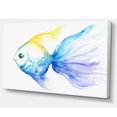 thumbnail image 2 of Lovely Blue Fish Watercolor - Abstract Canvas Art Print, 2 of 3