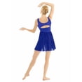thumbnail image 2 of RUNQHUI Robe de Danse Haute Basse en Chiffon pour Femmes Justaucorps Court Robe de Danse Lyrique Bleu Royal P, 2 of 7