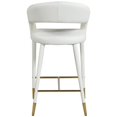 thumbnail image 2 of Meridian Furniture Destiny Off White Cream Vegan Leather Stool, 2 of 6