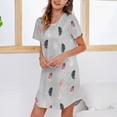 thumbnail image 4 of Ketyyh-chn99 Ensemble de Pyjama pour Femmes Shorts Chemise de Nuit à Manches Courtes Imprimée Col Rond Mignonne Nuisette Confortable Robe Gris,P, 4 of 5