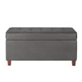 thumbnail image 3 of HomePop Banc de Rangement Traditionnel en Similicuir Grande Taille, Gris, 3 of 10