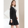 thumbnail image 4 of INSPIRE CHIC Women's Peter Pan Collar Contrast Retro Plaid Dress, 4 of 6
