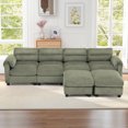 thumbnail image 4 of Bonzy Home Modular Sectional Sofa Couches for Living Room U-Shaped Sofa Green, 4 of 8