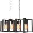 thumbnail image 1 of HOMCOM Kitchen Island Lighting with 4 Rotatable Frames Linear Pendant Light, 1 of 10