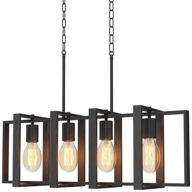 HOMCOM Kitchen Island Lighting with 4 Rotatable Frames Linear Pendant Light