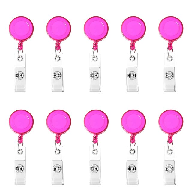 Leutsin Porte-Badge Rétractable 10 Pcs Porte-Badge Porte-Cartes d'Identité à Rouleau 10 Couleurs