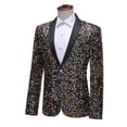 thumbnail image 5 of TIMIFIS Robe Multicolore à Paillettes pour Hommes Blazer Festival Smoking Bal Blazer Ajustée Bouton Revers Performance Blazer, 5 of 5