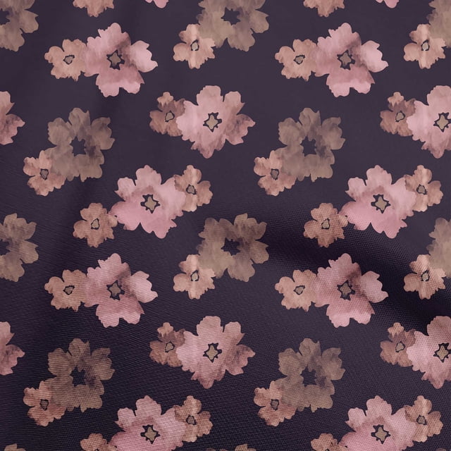 oneOone Silk Tabby Brown Fabric Floral & Sewing Craft Projects Fabric Prints By Yard 42 Inch Wide