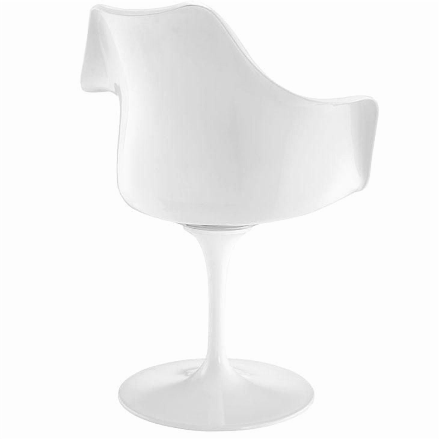 Chaise de salle à manger blanche, assise rembourrée rouge, fauteuil, chaise pivotante à 360 °.