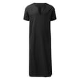 thumbnail image 5 of Men Kaftan Thobe Casual Long Sleeve Men'S Robe V Neck Muslim Thobe for Men Black Robe Men, 5 of 5