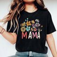 thumbnail image 1 of Meichang Mama Chemises pour Femmes Rétro à Fleurs Mama à Lettres Imprimées T-Shirt Fête des Mères Manches Courtes Col Rond T-Shirt Graphique Maman T-Shirt Décontracté Hauts, 1 of 7