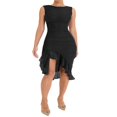 thumbnail image 3 of Robe Débardeur Y2K pour Femmes Sans Manches Dos Nu Fendue Robe Irrégulière en Maille avec Volants Robe Midi de Boîte de Nuit, 3 of 7