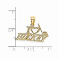 thumbnail image 2 of 14K Yellow Gold  I LOVE HOCKEY Charm Pendant Necklace with Chain, 2 of 4