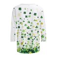 thumbnail image 4 of Mceream T-Shirt de la Saint-Patrick à Manches 3/4 pour Femme, Blouses à Col Rond, Décontracté, Vacances, Trèfle Irlandais, T-Shirts Graphiques, Tunique d'Été Amusante, Hauts de Festival, Grande Taille, Vert G, 4 of 5