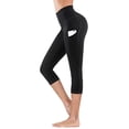 thumbnail image 4 of DPTALR Women's Quick Dry Solid Pocket Capris Yoga Pants, 4 of 4