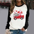 thumbnail image 2 of RKSTN Chandail en Molleton de la Saint-Valentin pour Femmes Mode Imprimé Lettre et Cœur Chandail en Molleton Manches Longues Col Rond Tops, 2 of 4