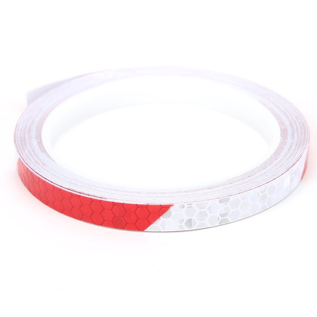 Autocollant Lumineux pour Vélo, Ruban Réfléchissant Résistant à l'Usure et à l'Humidité en Plastique pour Moto Rouge et Blanc